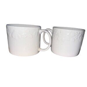 Orchard & Gibson TableTops Unlimited White Embossed Ceramic Mug 3" Tall